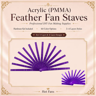 Acrylic PMMA triple layers fan staves set of 14 with hardware assembly kit included