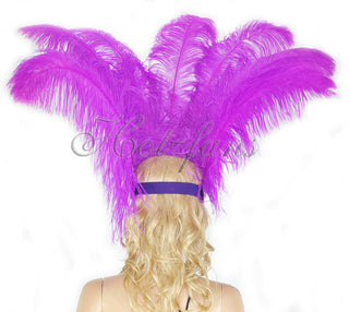 lavender sequins crown feather Open face headgear headpiece