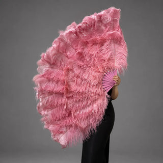 Custom Mix Color 4 Layers Ostrich Feather Fan 34" x 65" – Luxury Full Stage Performance Fan