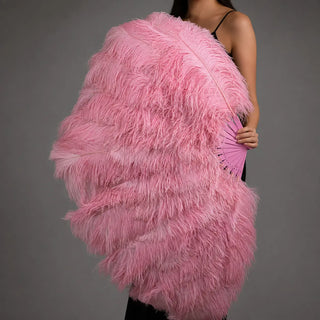 Luxury 4 Layers Ostrich Feather Fan for Professional Performers