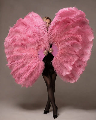 Full 4 Layers Ostrich Feather Fan for Burlesque and Cabaret