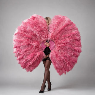 Custom Color 4 Layer Ostrich Feather Fan for Stage Performance