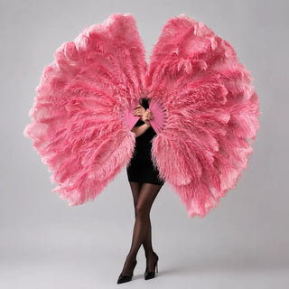 Professional 4 Layers Ostrich Feather Fan 34 x 65