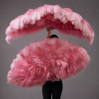 Custom Mix Color 4 Layers Ostrich Feather Fan 34 x 65