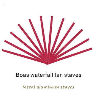 Bâtons de ventilateur boa/cascade de 51cm, ensemble de 12 bâtons en métal et aluminium et Kit d'assemblage de matériel