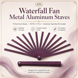 Waterfall fan aluminum staves for DIY ostrich boa waterfall fan making, ideal for stage performance fan projects