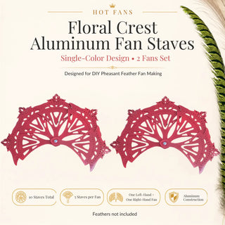 Single color aluminum fan staves for DIY pheasant feather fans