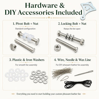 Hardware and DIY accessories included for fan assembly