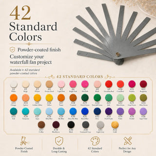 Gray waterfall fan metal aluminum staves for DIY ostrich boa feather fan making, one set makes one fan, order 2 sets for a matching pair