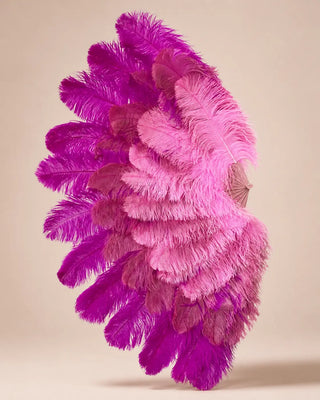 Layered Mix Color 3 Layers Ostrich Feather Fan 34" x 65" | Professional Look