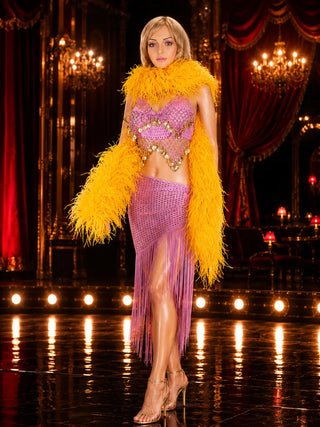12 ply ostrich feather boa for party outfits, cosplay costumes, photography styling, and light stage looks