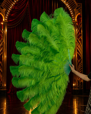 Special Offer Mix green Color 3 Layers Ostrich Feather Fan 34" x 65" | sell a Pair  Ready to Ship