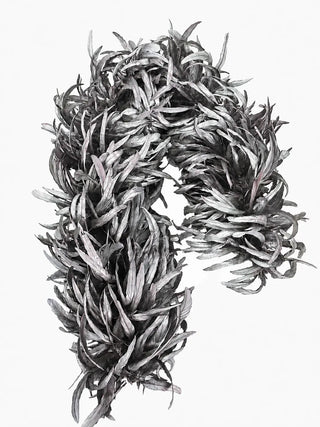 Silver Big Rooster Feather Boa Tail Trim Shawl
