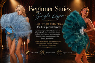 Single Layer Beginner Ostrich Feather Fans