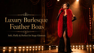 Luxury ostrich feather boas in different ply levels for burlesque, stage performance, costumes, and photography