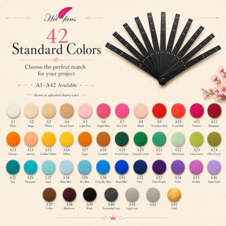 Single layer aluminum fan staves set of 12 available in 42 standard colors from A1 to A42 for DIY feather fan projects