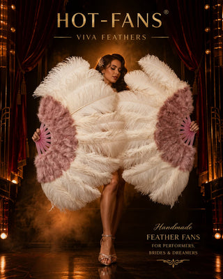 Marabou & Ostrich Feather Fan  24" x 43" | Soft Beginner Burlesque Look