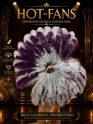 Mix color 3 layers 34 x 65 ostrich feather fan color styles