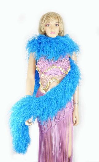 turquoise Luxury Ostrich Feather Boa 20 ply