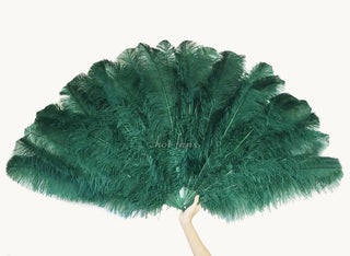 Forest green Triple layers ostrich Feather Fan 35"x 63"