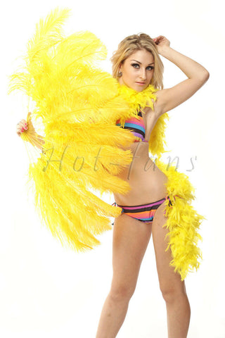 Gold Yellow Single layer Feather fan 25"x 45"