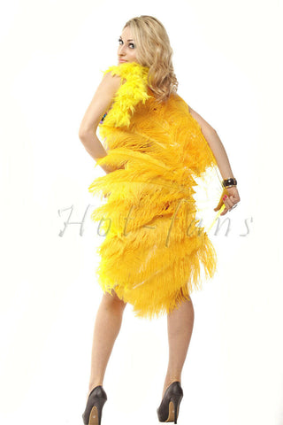 Gold Yellow Single layer Feather fan 25"x 45"