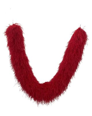 Boa en plumes d'autruche rouge 40 plis