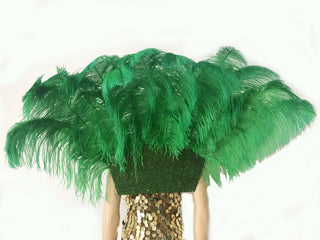 Green Open Majestic Style Ostrich Feather backpiece