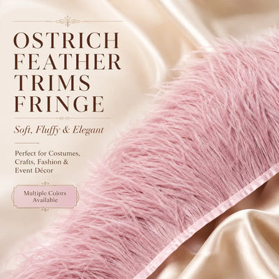 Ostrich feather trims fringe for costumes, dancewear, fashion accessories, and event decor