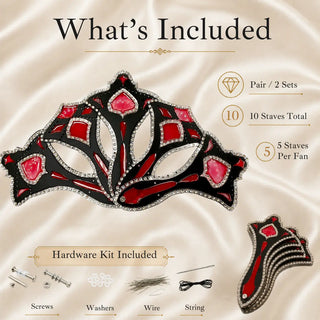 Crystal pheasant fan staves with hardware kit included