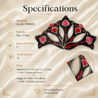 Crystal Acrylic PMMA pheasant fan staves specifications