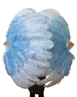 Sonderangebot eines Paares Mix Color XL 2 Layer Strostich Feather Fan 34''x 60 '' '