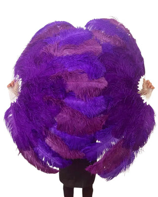 Sonderangebot ein Paar Mix Purpur XL 2 Layer Strostrich Feather Fan 34''x 60 '' '