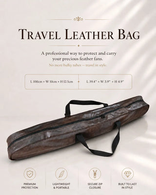 XL size faux leather travel bag for large professional feather fans