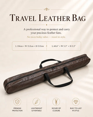 XXL size faux leather travel bag for oversized feather fans