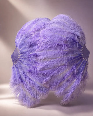 XL 2 Layers Ostrich Feather Fan 12 Staves 34" x 60" | Advanced Stage Look