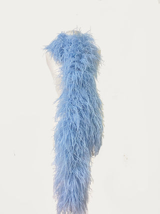 Baby blue Luxury Ostrich Feather Boa 12 ply