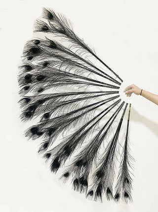 Custom color peacock feather fan