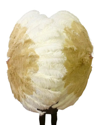 XXL-Fächer mit 2 Lagen Straußenfedern in Sonderfarbe 38"X64"