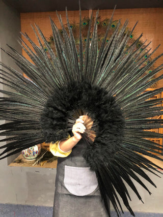 Black Marabou & Pheasant Feather Fan