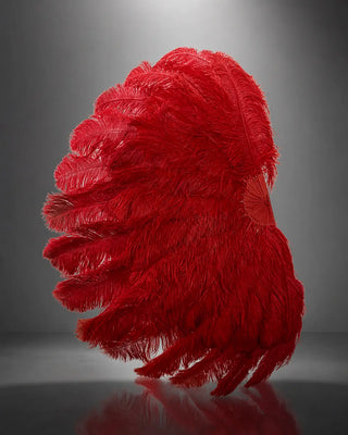 Layered Mix Colors 3 Layers Ostrich Feather Fan 35" x 70" | 180° Professional Look