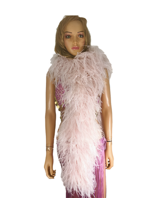 Boa en plumes d'autruche 12 épaisseurs Blush