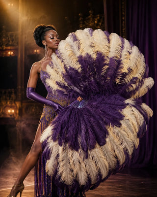 Mix color 3 layers 34 x 65 ostrich feather fan color styles