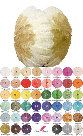 XXL-Fächer mit 2 Lagen Straußenfedern in Sonderfarbe 38"X64"