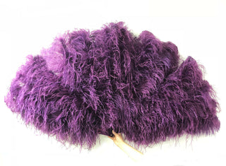 Dark purple  4 layers ostrich Feather Fan 35"x 67"