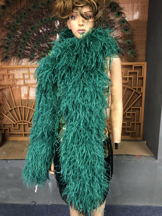 forest green Luxury Ostrich Feather Boa 25 ply