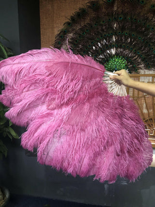 Fuchsia 2 layers Ostrich Feather Fan 30"x 54"