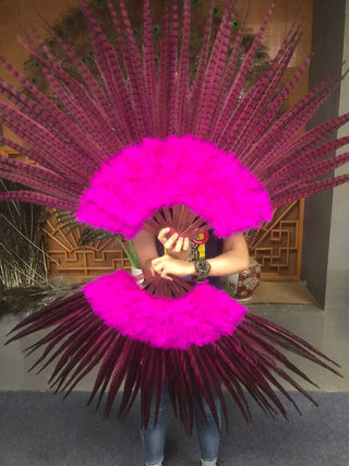 Hot pink Marabou & Pheasant Feather Fan