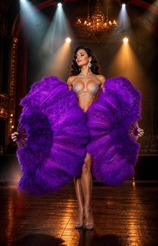 Marabou & Ostrich Feather Fan 27" x 53" | Intermediate Soft Stage Look