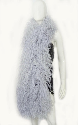 light grey Luxury Ostrich Feather Boa 20 ply